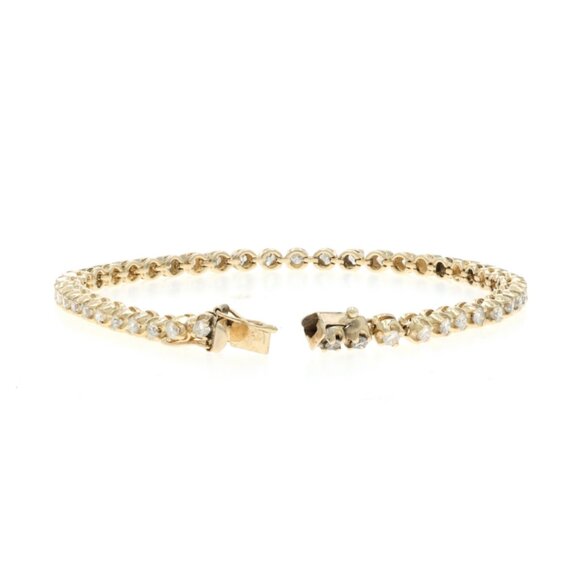 Yellow Gold Diamond Tennis Bracelet 7 1/2\